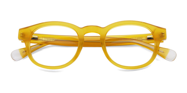 murphy square yellow eyeglasses frames top view