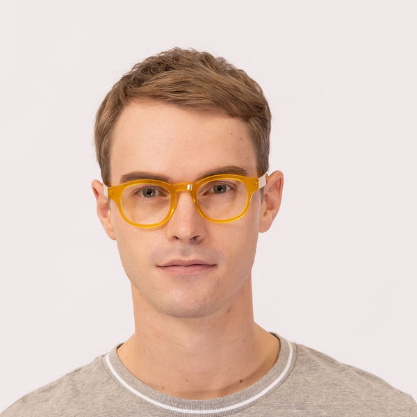 murphy square yellow eyeglasses frames for men front view