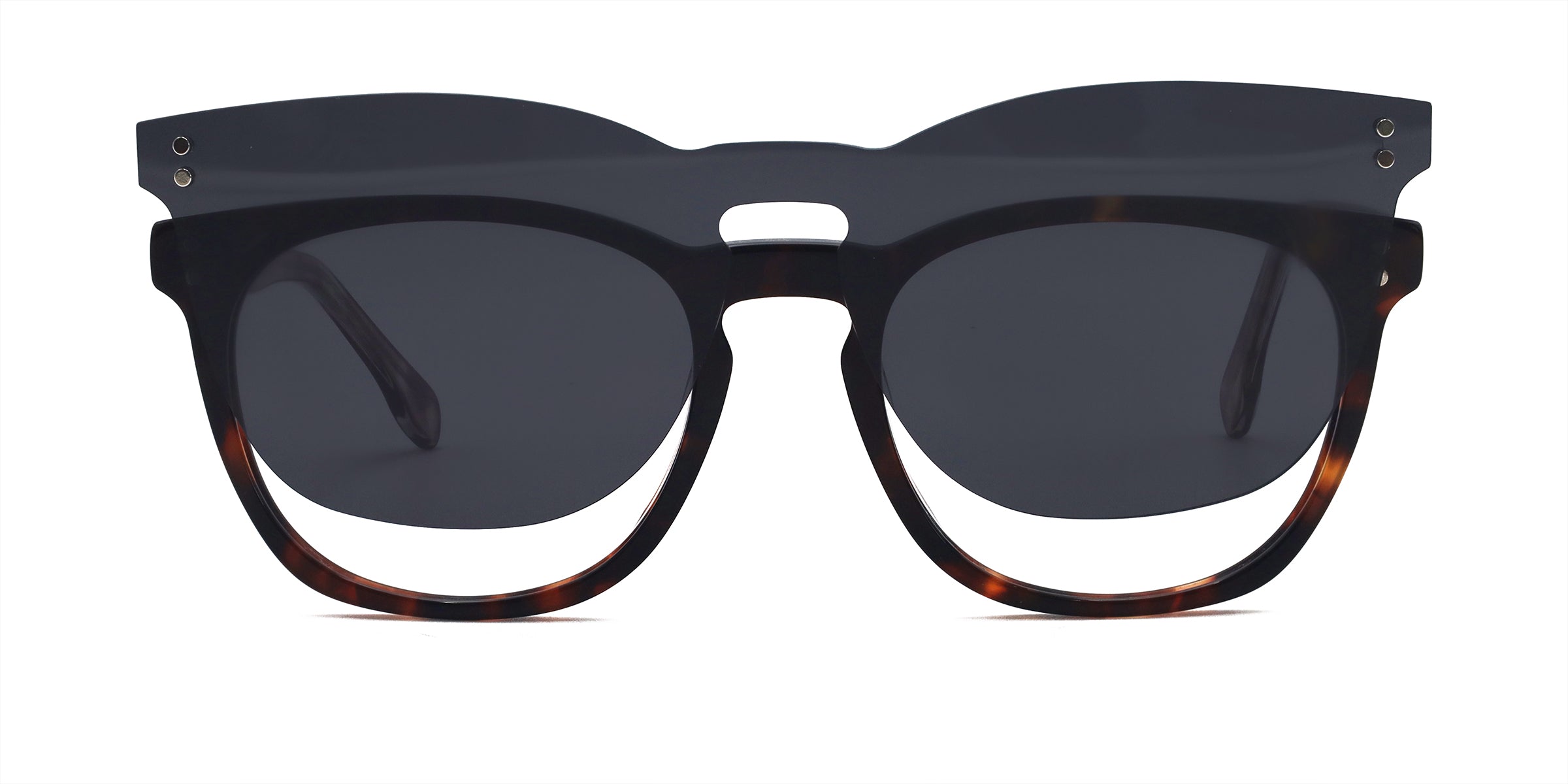 mystery square tortoise eyeglasses frames front view