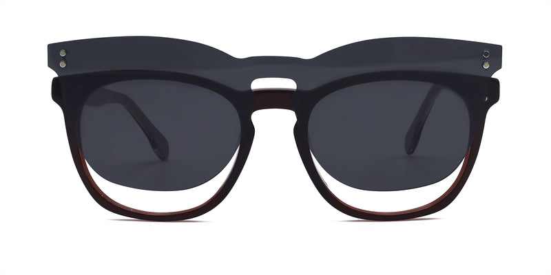 mystery square brown eyeglasses frames front view