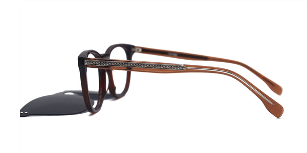 mystery square brown eyeglasses frames side view