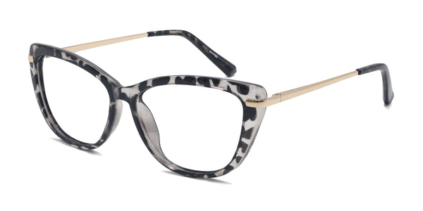 natty cat eye black tortoise eyeglasses frames angled view