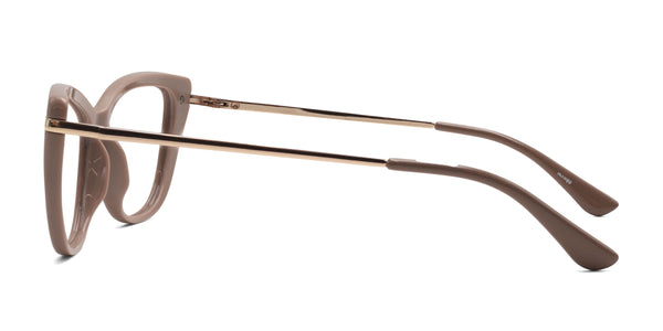 natty cat eye light brown eyeglasses frames side view