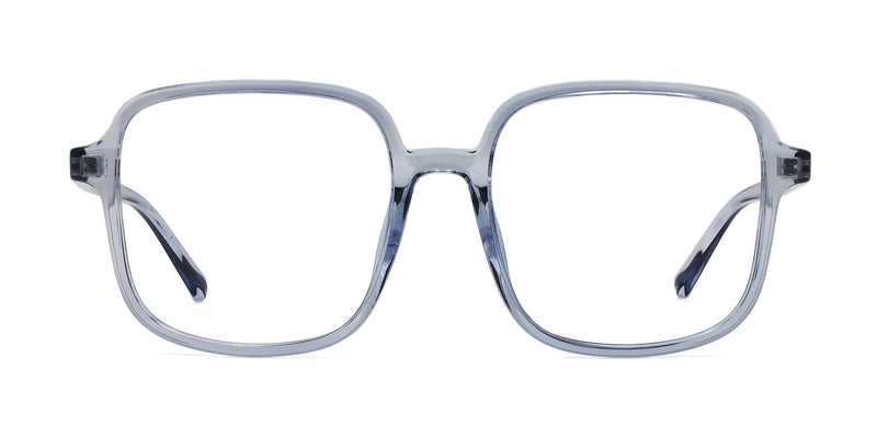 Translucent Gray Thick Geek-Chic Acetate Geometric Reading Glasses