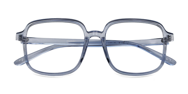 navy square transparent blue eyeglasses frames top view