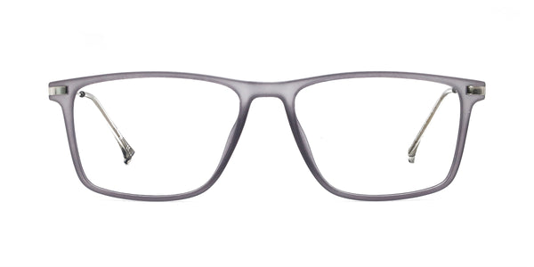 nick rectangle gray eyeglasses frames front view