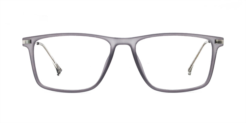nick rectangle gray eyeglasses frames front view