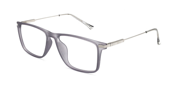 nick rectangle gray eyeglasses frames angled view
