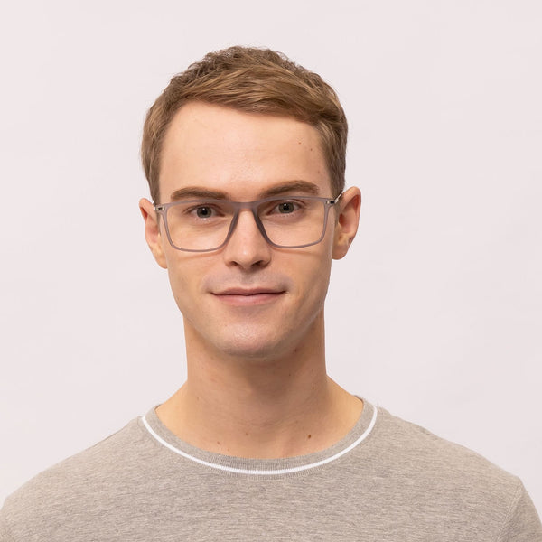 nick rectangle gray eyeglasses frames for men front view