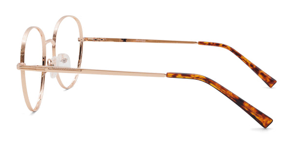 noble round rose gold eyeglasses frames side view