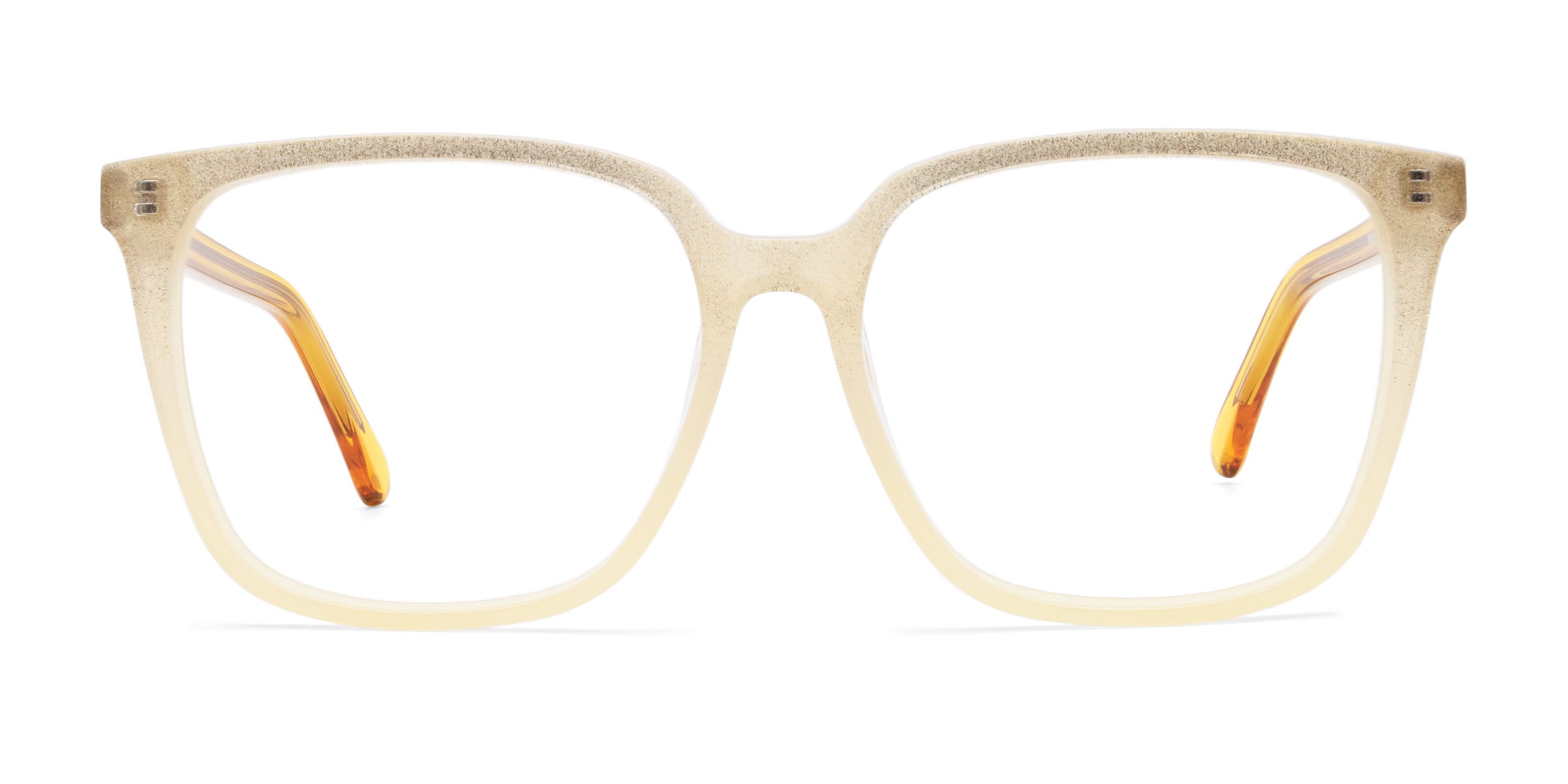 Nora Square Yellow eyeglasses frames front view