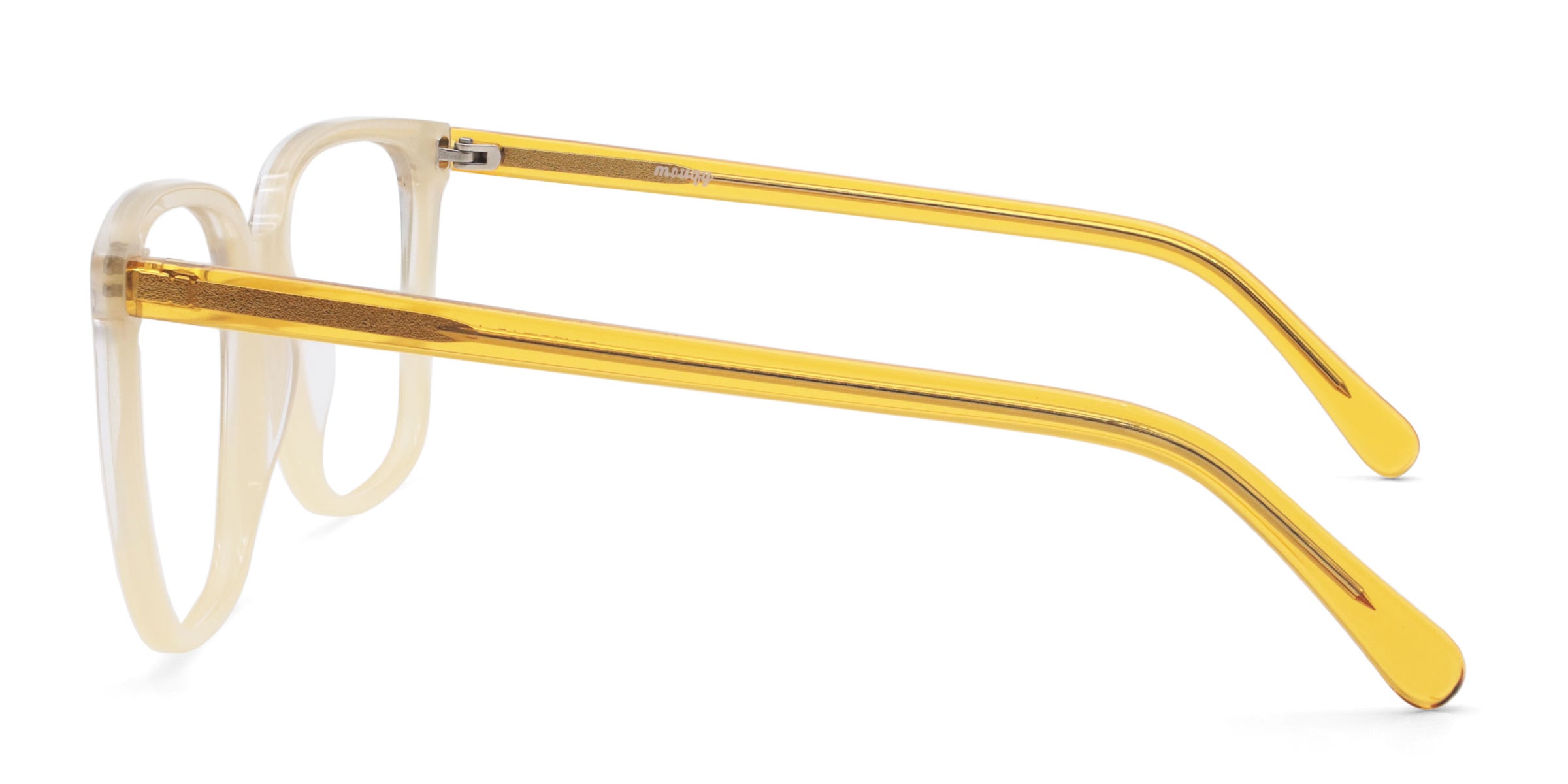 Nora Square Yellow eyeglasses frames side view