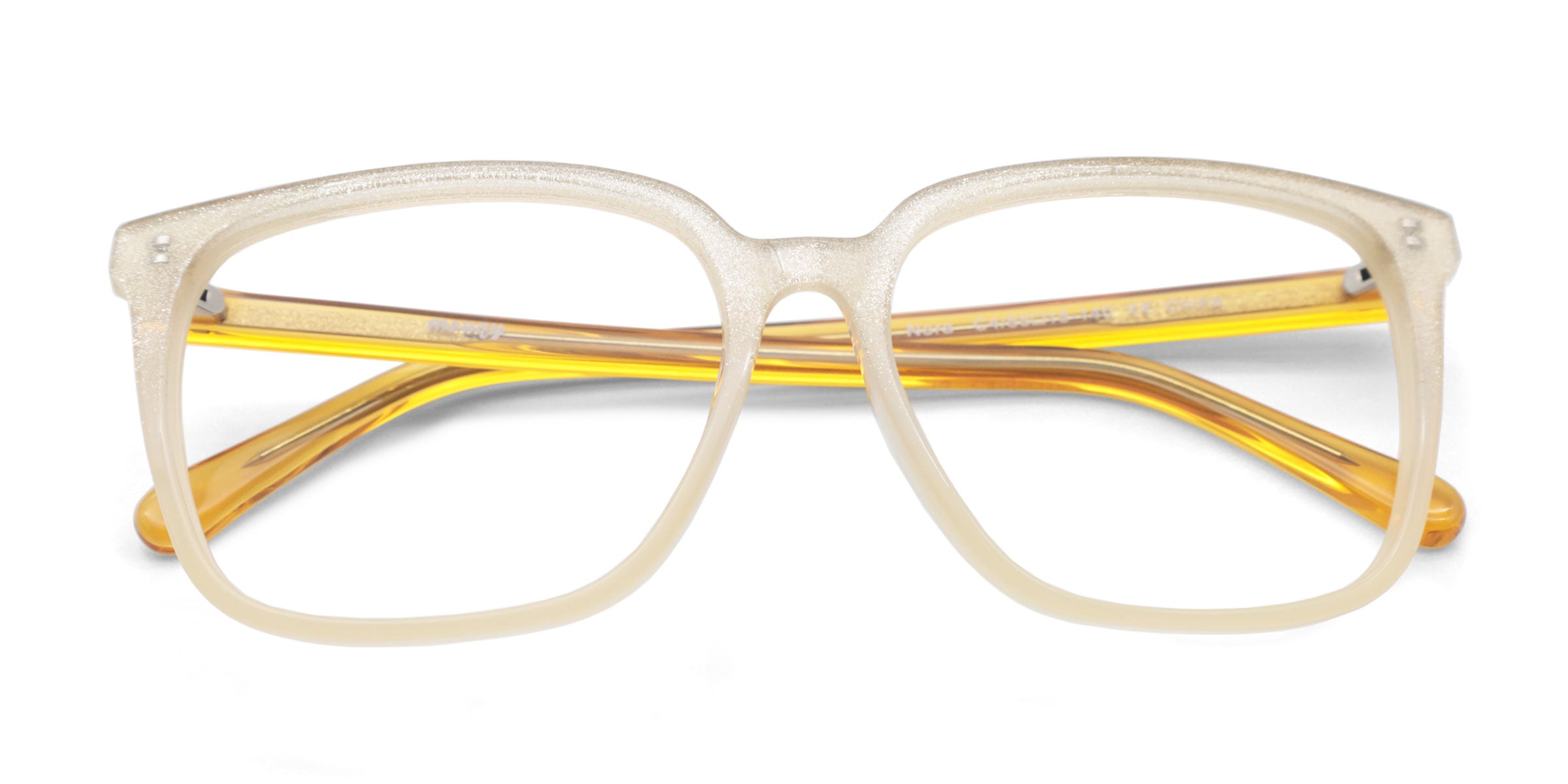 Nora Square Yellow eyeglasses frames top view
