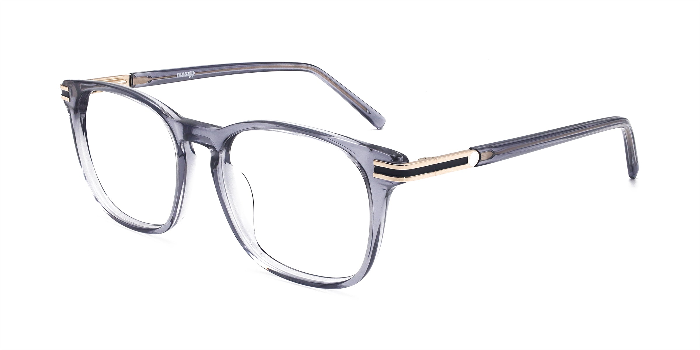 Nori Square Transparent Gray Eyeglasses - Mouqy Eyewear