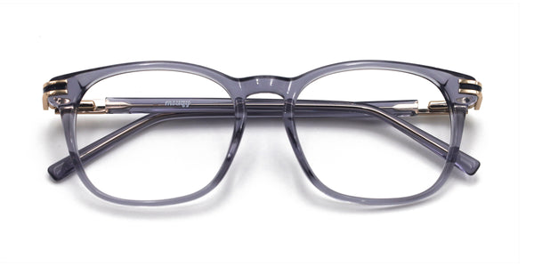 nori square transparent gray eyeglasses frames top view