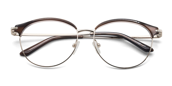 novel oval brown eyeglasses frames top view