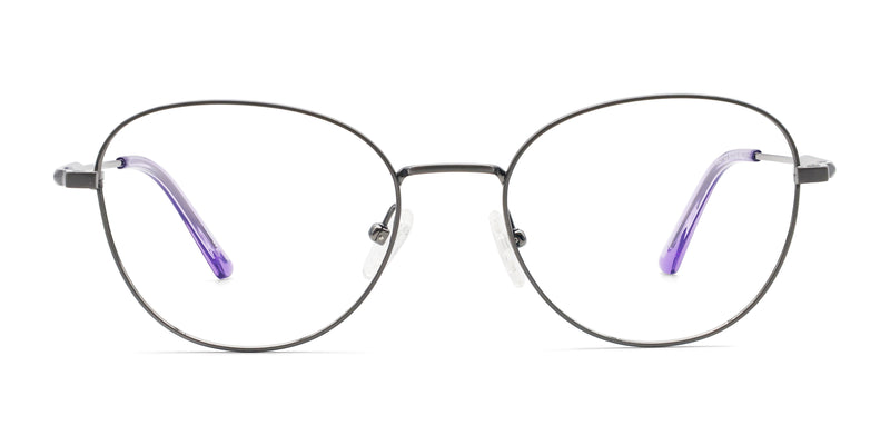 november oval silver eyeglasses frames front view