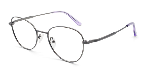 november oval silver eyeglasses frames angled view