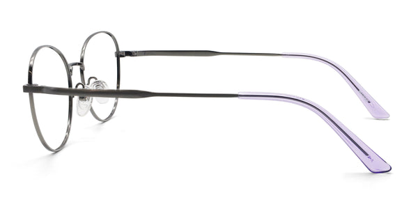 november oval silver eyeglasses frames side view