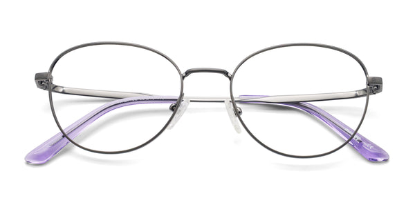 november oval silver eyeglasses frames top view