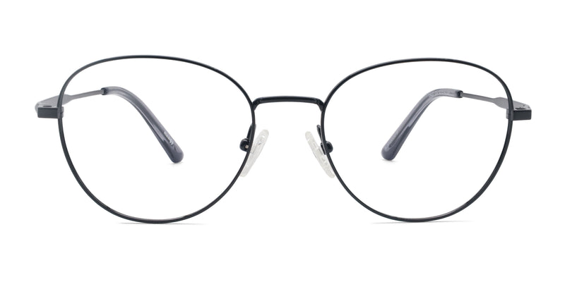 november oval black eyeglasses frames front view
