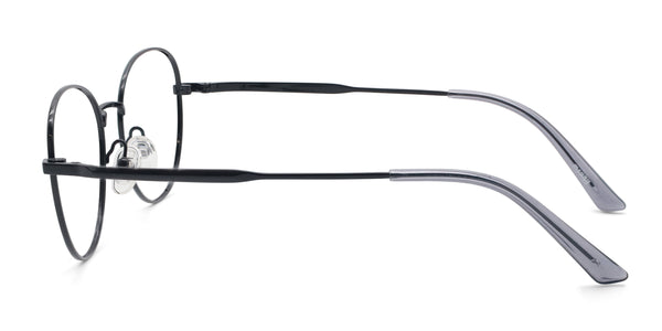 november oval black eyeglasses frames side view