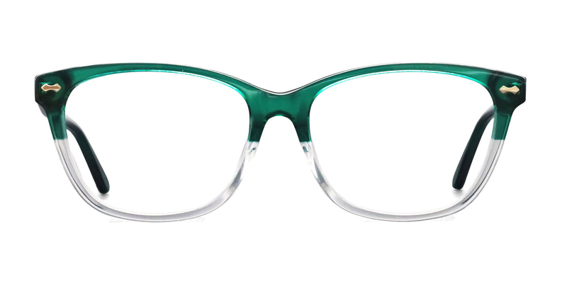 oasis square green eyeglasses frames front view