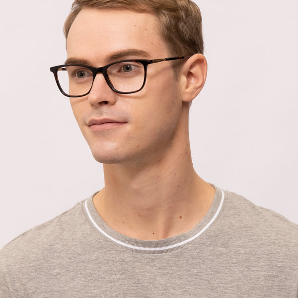 oath rectangle tortoise eyeglasses frames for men angled view