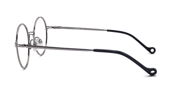 occasion round black gunmetal eyeglasses frames side view