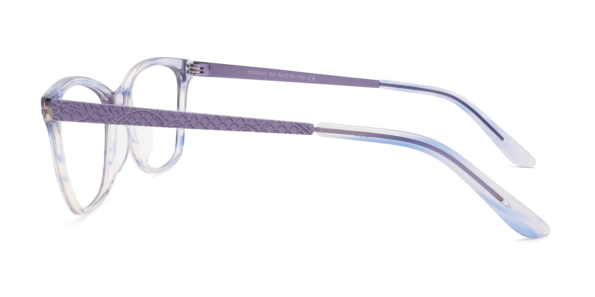 onward rectangle purple eyeglasses frames side view
