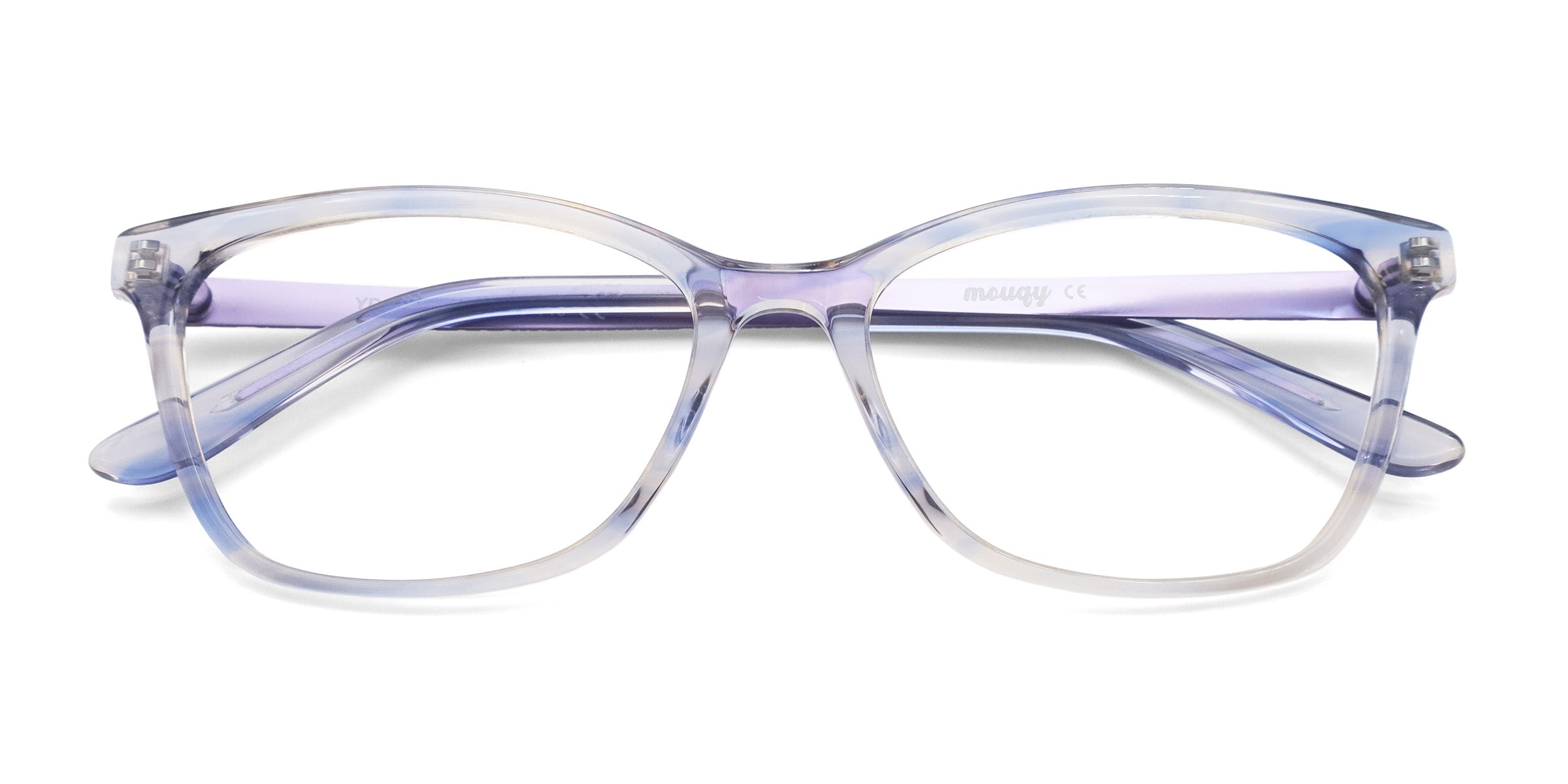 onward rectangle purple eyeglasses frames top view