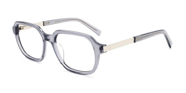 oomph square gray eyeglasses frames angled view