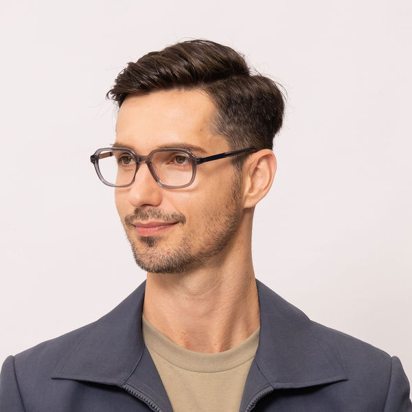 oomph square gray eyeglasses frames for men angled view