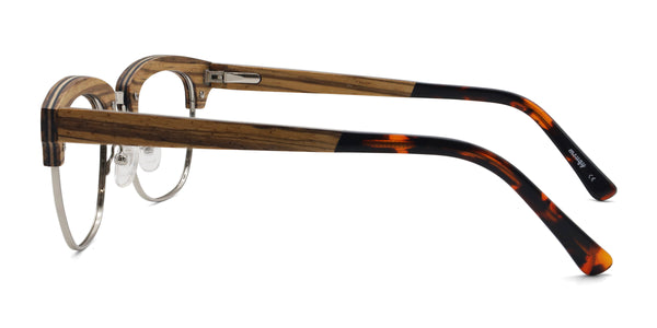 organic browline brown eyeglasses frames side view