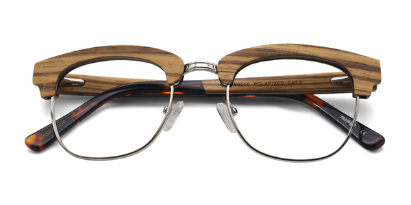 organic browline brown eyeglasses frames top view