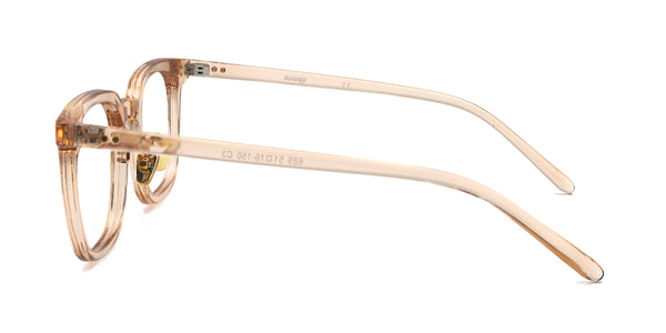 orient square transparent pink eyeglasses frames side view