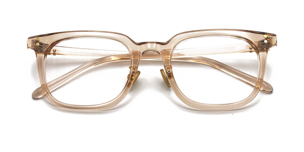 orient square transparent pink eyeglasses frames top view