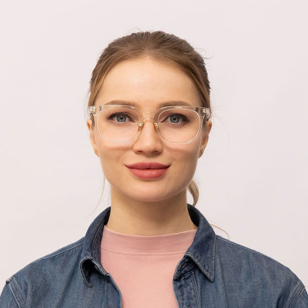 orient square transparent eyeglasses frames for women front view