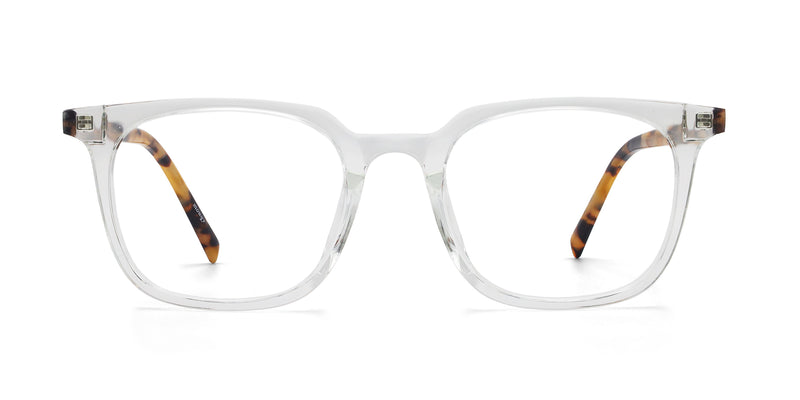 oscar square transparent tortoise eyeglasses frames front view