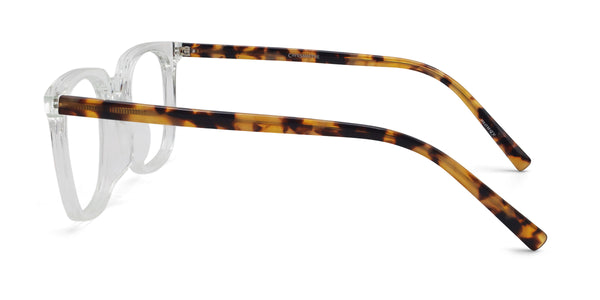 oscar square transparent tortoise eyeglasses frames side view