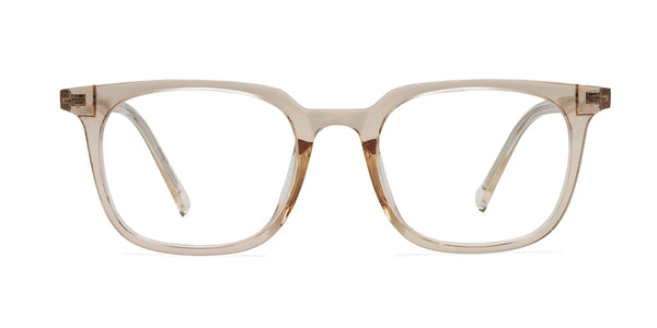 oscar square transparent brown eyeglasses frames front view