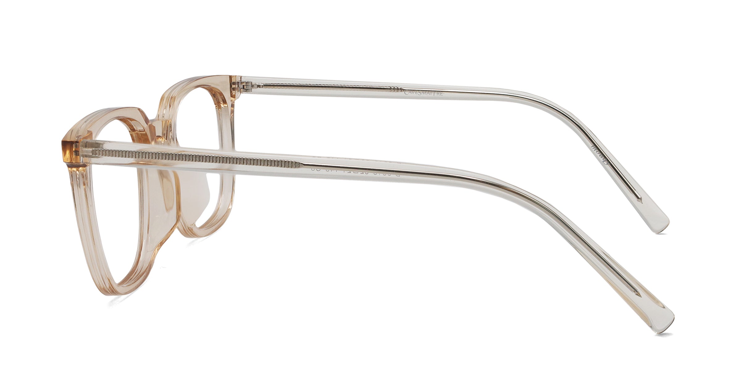oscar square transparent brown eyeglasses frames side view