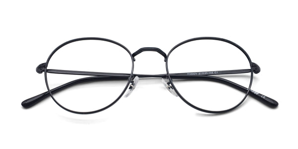 owen oval black eyeglasses frames top view