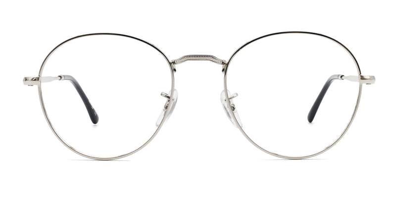 owen oval silver eyeglasses frames front view