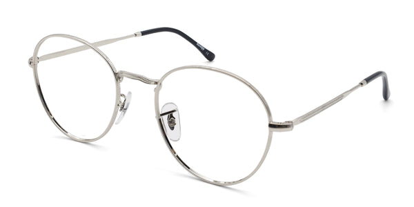 owen oval silver eyeglasses frames angled view