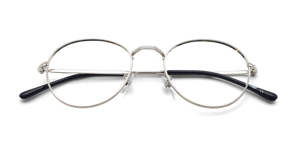 owen oval silver eyeglasses frames top view