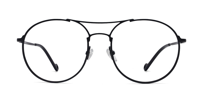 pacific aviator matte black eyeglasses frames front view