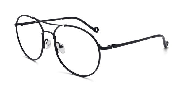 pacific aviator matte black eyeglasses frames angled view
