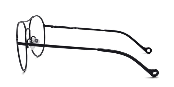 pacific aviator matte black eyeglasses frames side view