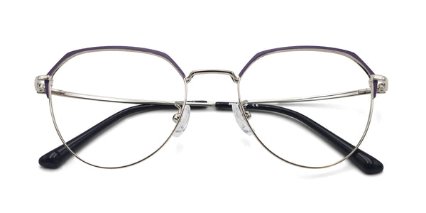 pearl geometric purple eyeglasses frames top view